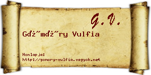 Gömöry Vulfia névjegykártya
